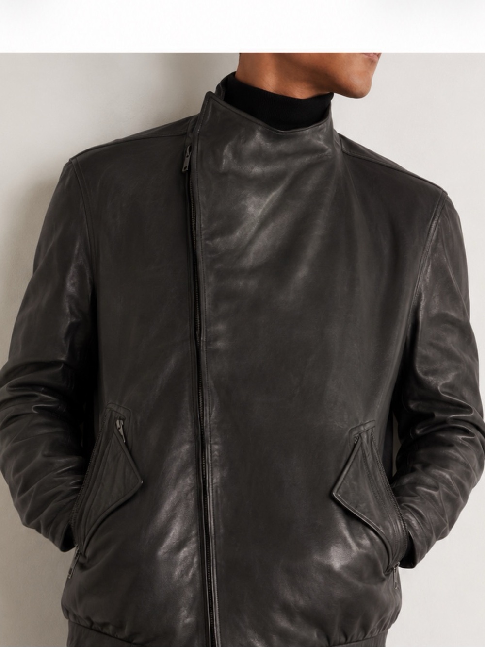 Mut made by Rick Owen’s Men's Black Leather Jacket, size EU 50 - or Large